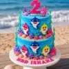 2 tier baby shark cake