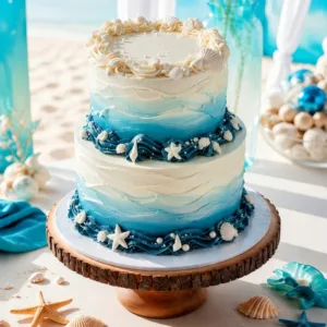 2 tier ocean mermaid cake