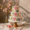 3 tier pastel wedding cake