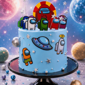 among us light blue cake