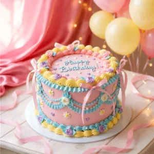 draping pearls vintage cake