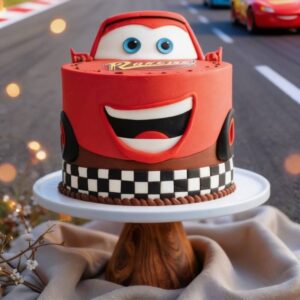 lightning mcqueen cake