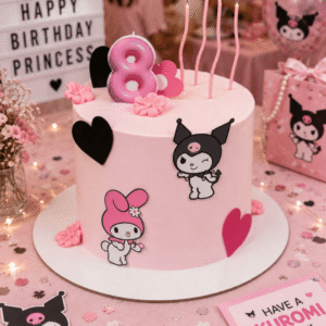 pink kuromi melody cake