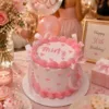 piped borders ribbon vintage cake