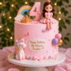 rainbow unicorn girl cake