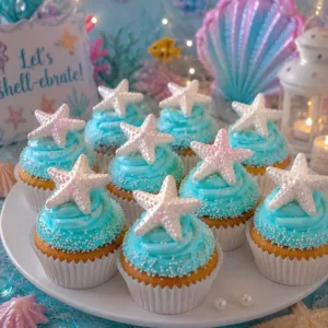 sea star fish cupcakes