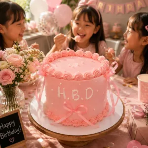 white sprinkles peach vintage cake