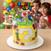 yellow super mario cake