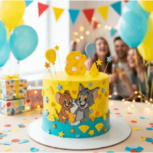 yellow tom and jerry cake