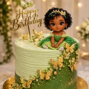 princess tiana butterfly cake