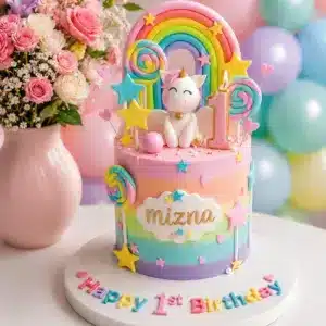 rainbow unicorn dream cake