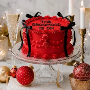 ruffles red vintage cake