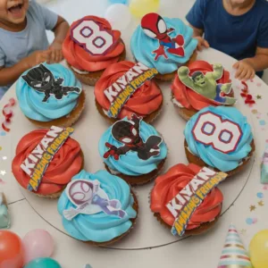 spiderman friends cupcakes