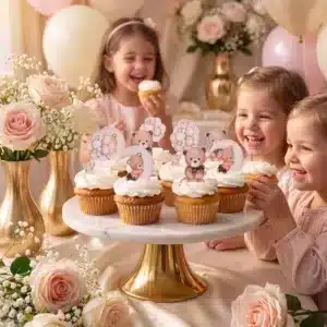 teddy baby shower cupcakes