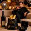 2 tier black king birthday cake