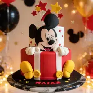 2 tier mickey mouse cake