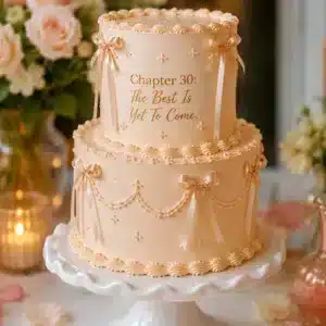 2 tier vintage bow cake