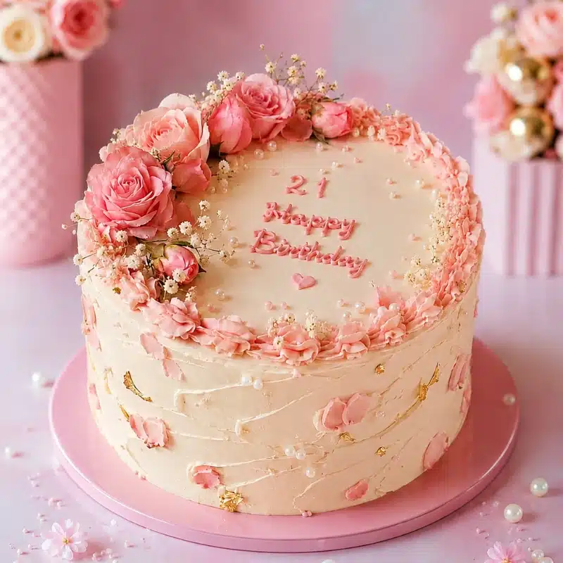 blush roses theme cake blush roses theme cake