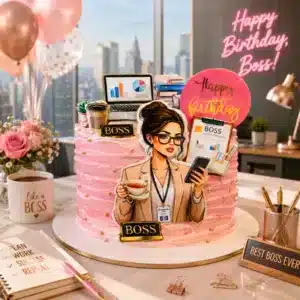boss lady pink cake