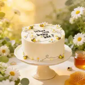 daisy bee gender reveal cake