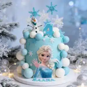 elsa olaf snowflake cake