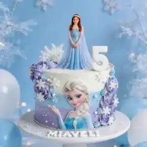 frozen princess snow photo cake