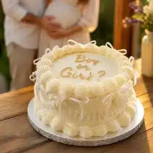 gender reveal vintage cake