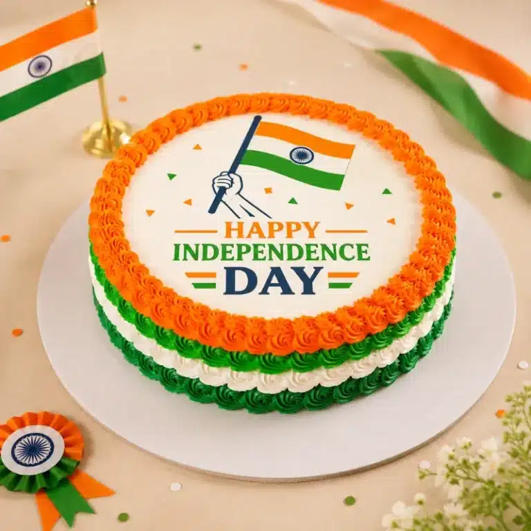 india independence flag cake