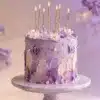 lavender butterfly floral cake
