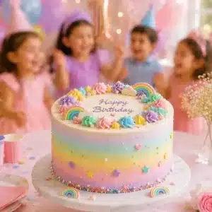 pastel rainbow ombre cake