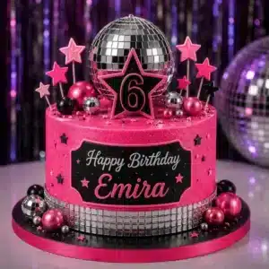 pink disco theme cake