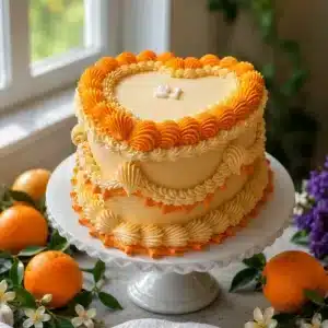 ruffle heart vintage cake