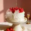 strawberry bow birthday cake