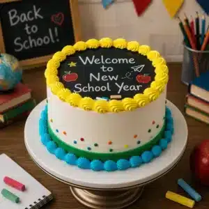 welcome new school year cake