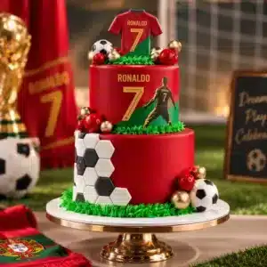 2 tier CR7 ronaldo cake