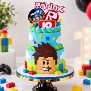 2 tier blocks roblox cake