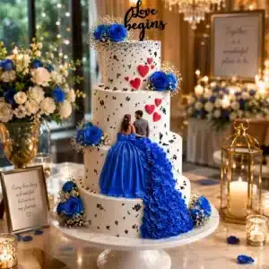 4 layers cascade wedding cake