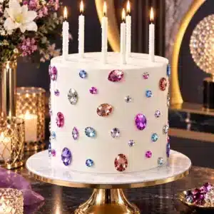 jeweled gemstone birthday cake