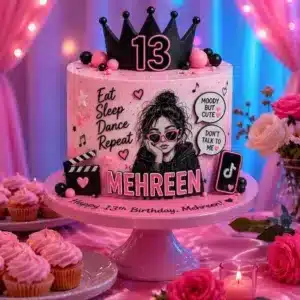 moody teen pink cake