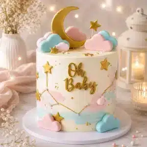 oh baby gender reveal cake
