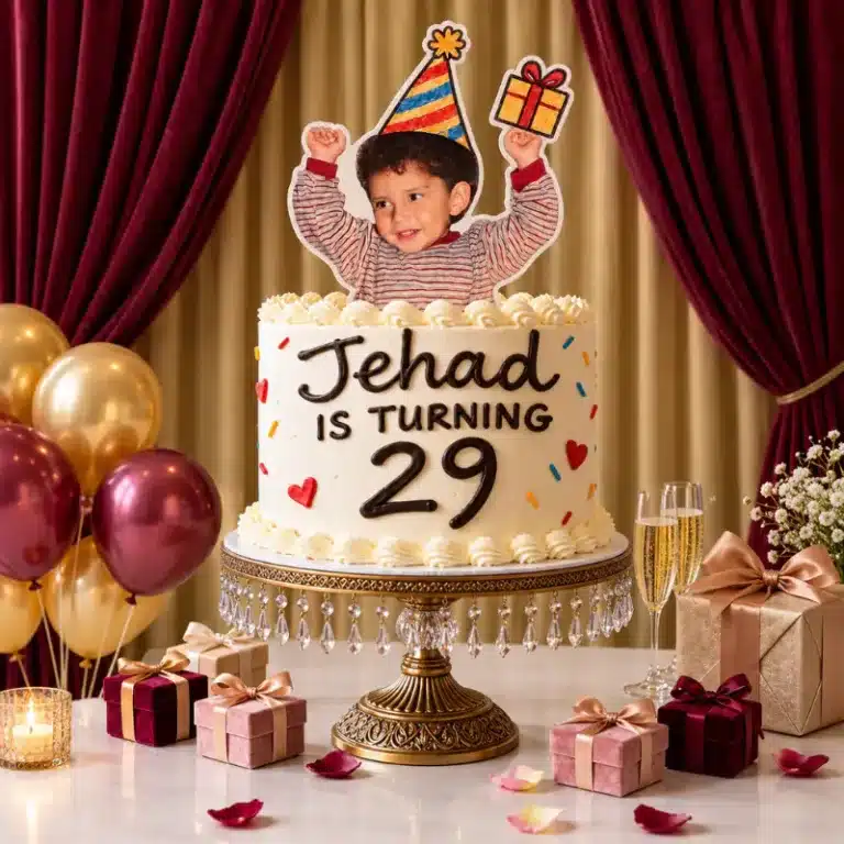 photo cutout birthday cake