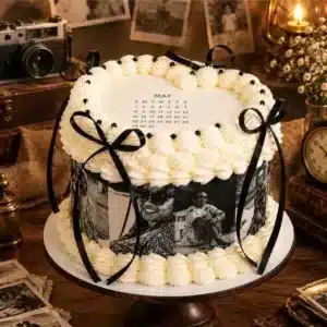 vintage memories photo cake