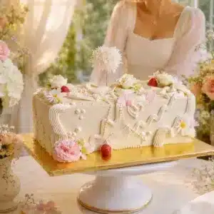 wild flower pearl wedding cake