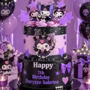 2 layer kuromi stars birthday cake