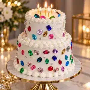 2 tier jewel gemstone cake