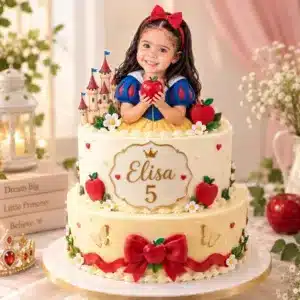 2 tier little princess photo cake