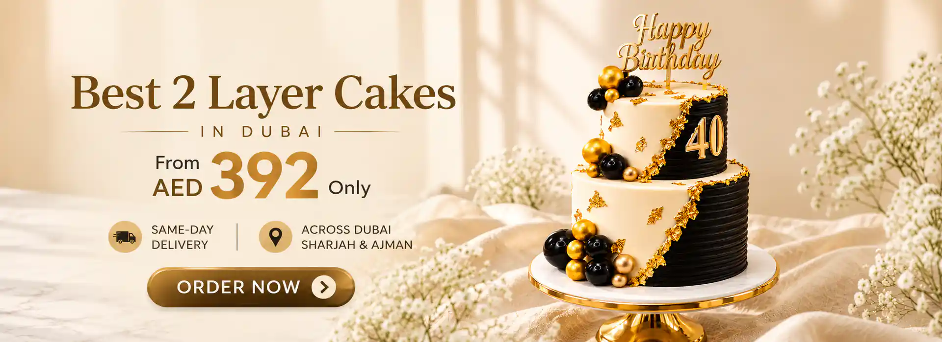 best 2 layer cakes in Dubai from creamone