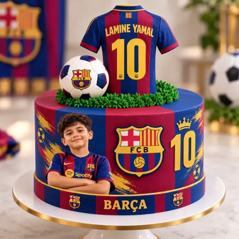 barcelona yamal boy kid photo cake