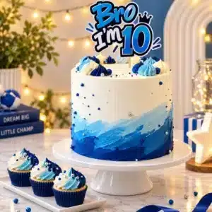 blue ombre birthday cake