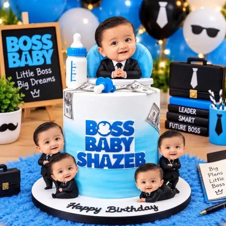 boss baby custom photo cake